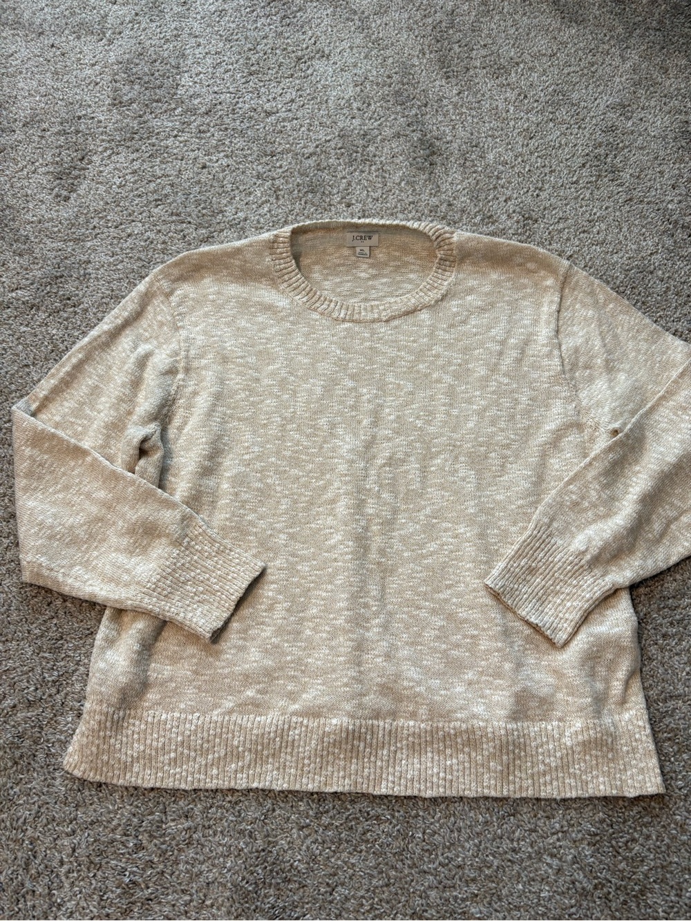 J. Crew Heathered Oatmeal Crewneck Sweater